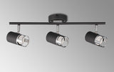 Swinburn 3 Light Linear Bar Spotlight GU10, Graphite / Polished Chrome