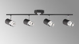 Swinburn 4 Light Linear Bar Spotlight GU10, Graphite / Polished Chrome