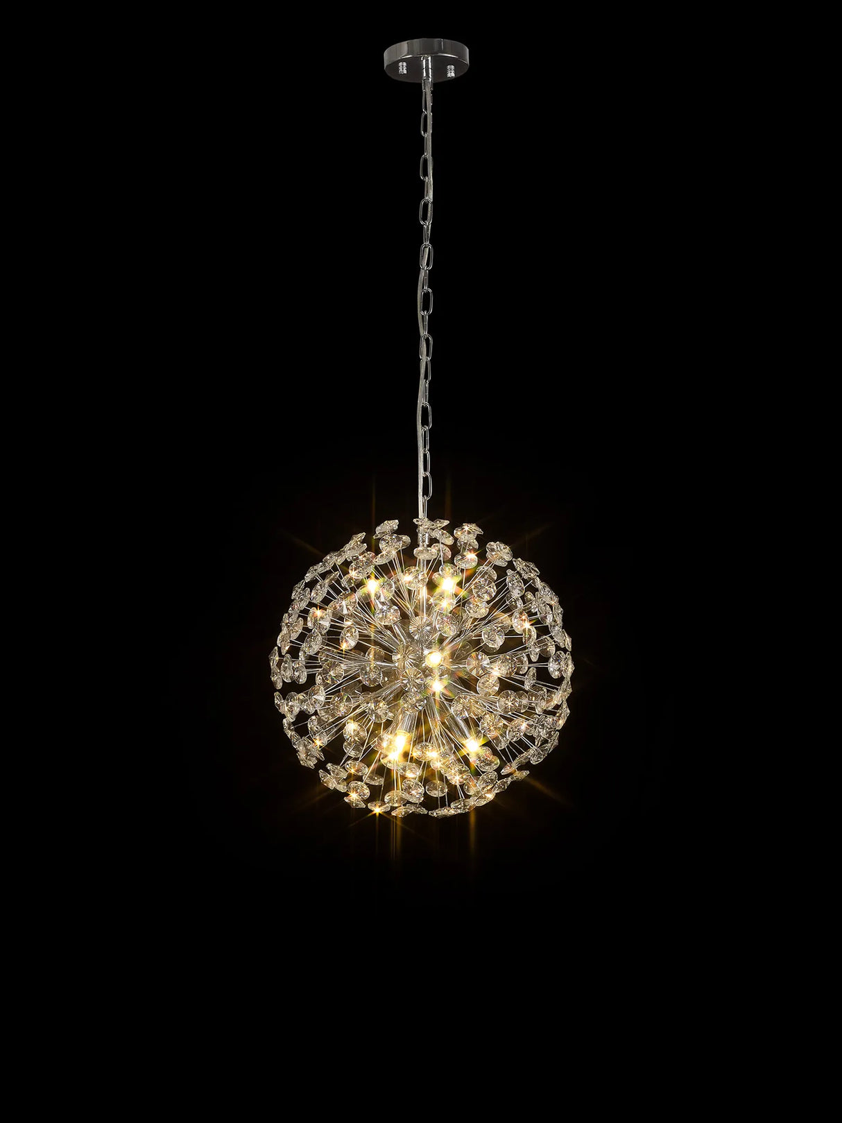 Byrne 40cm Sphere Pendant 9 x G9 Polished Chrome/Crystal