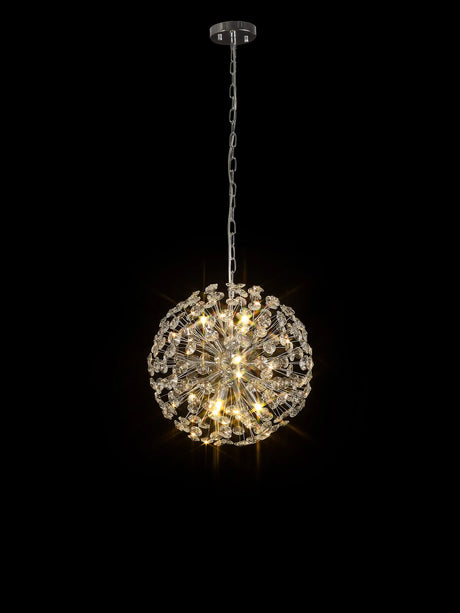 Byrne 40cm Sphere Pendant 9 x G9 Polished Chrome/Crystal