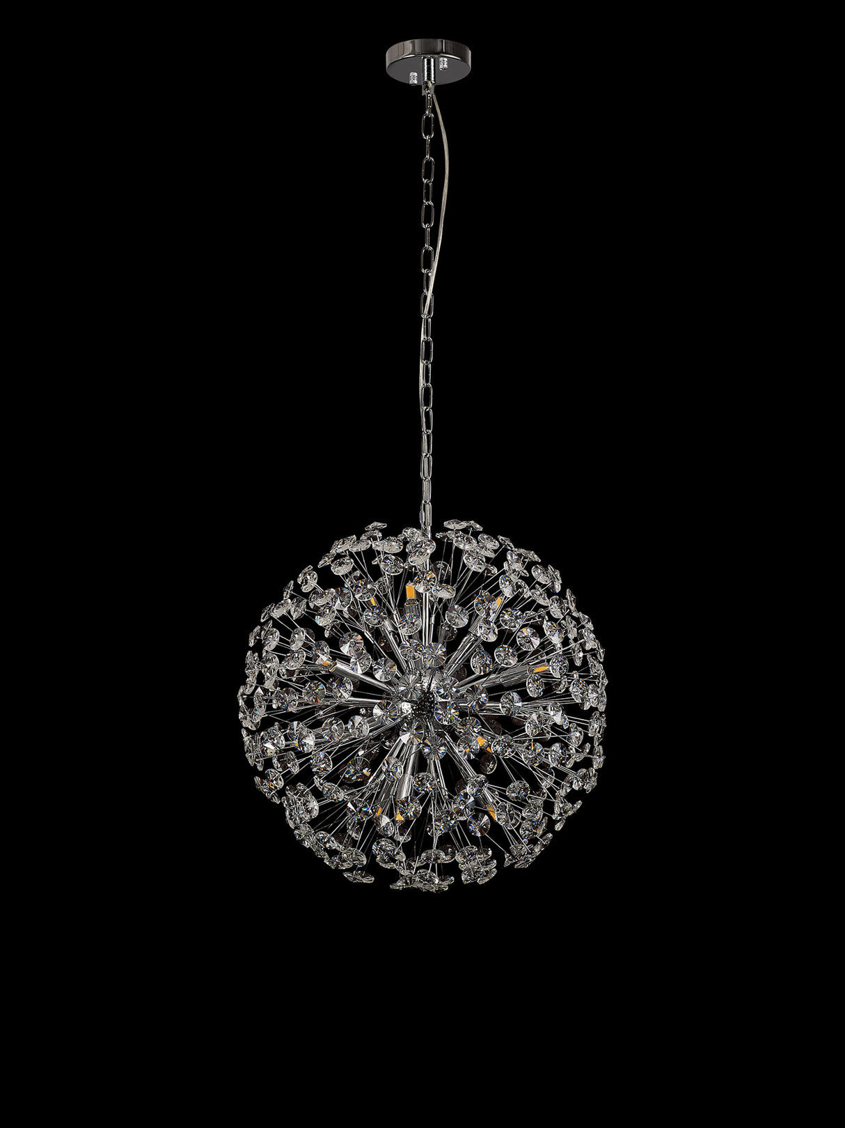 Byrne Pendant 50cm Sphere 12 Light G9 Polished Chrome / Crystal