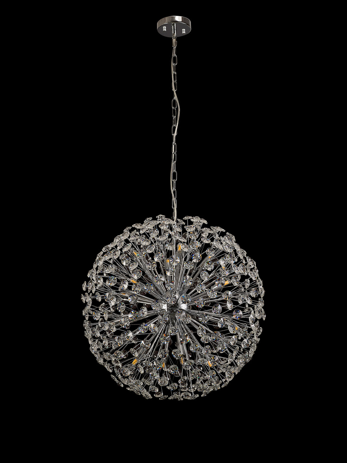 Byrne Pendant 60cm Sphere 16 Light G9 Polished Chrome / Crystal