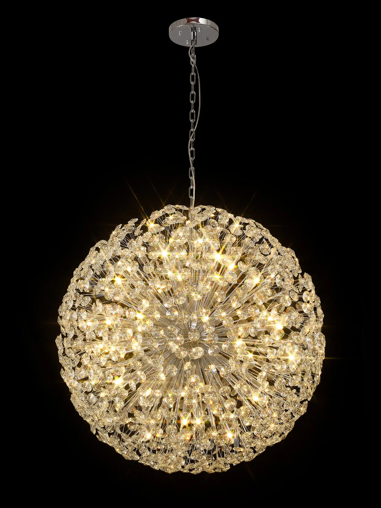 Byrne Pendant 100cm Sphere 48 x G9 Polished Chrome/Crystal