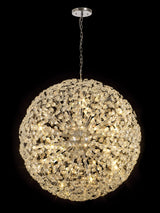 Byrne Pendant 1.2m Sphere 64 x G9 Polished Chrome/Crystal