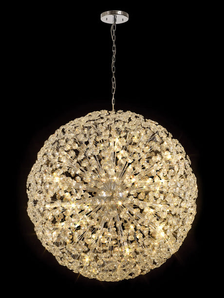 Byrne Pendant 1.2m Sphere 64 x G9 Polished Chrome/Crystal