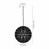 Byrne Pendant 1.2m Sphere 64 x G9 Polished Chrome/Crystal