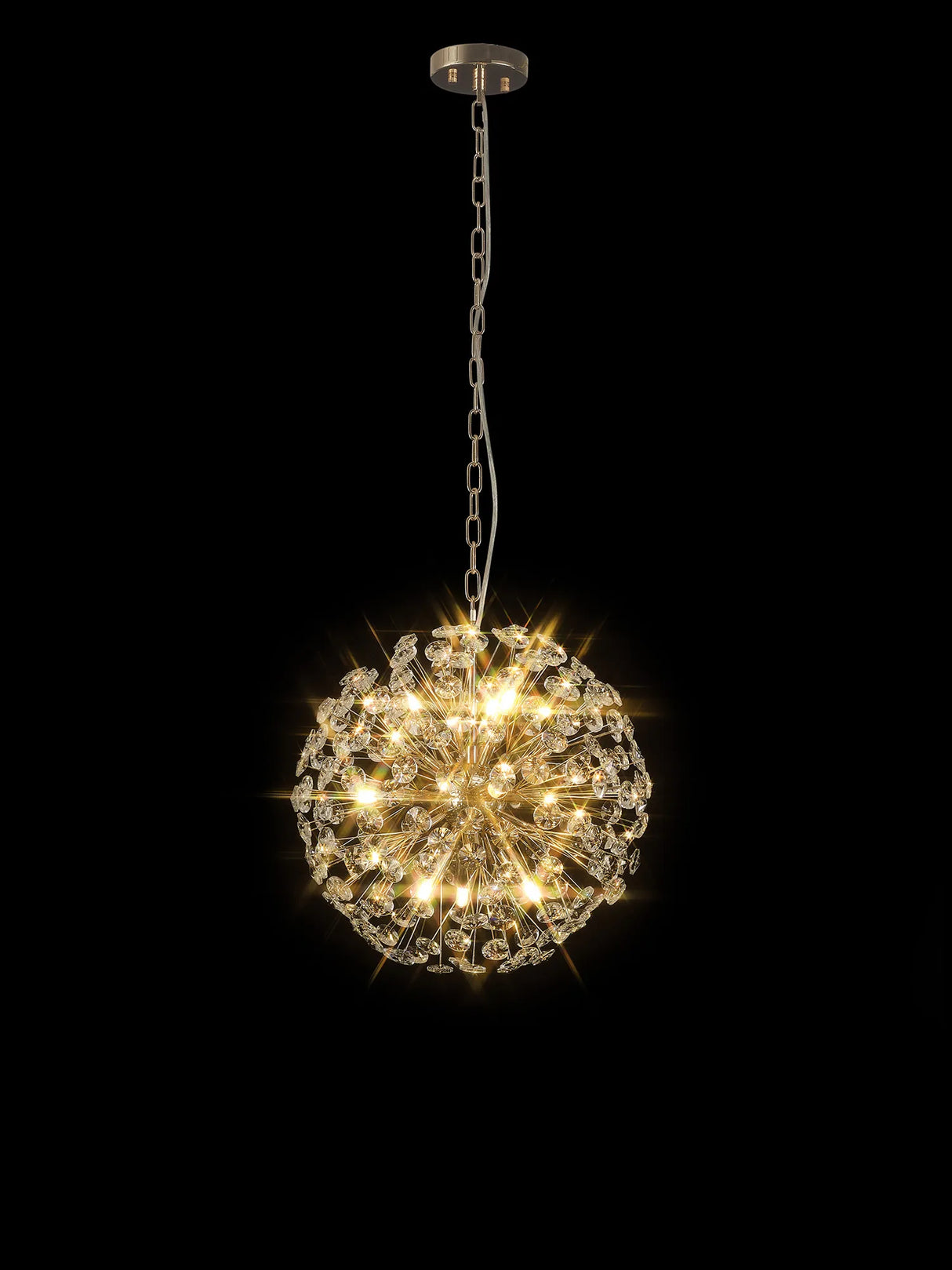 Byrne 40cm Sphere Pendant 9 x G9 French Gold/Crystal