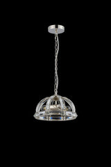 Ellison Small Dome Pendant, 2 Light E27, Polished Nickel