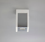 Holloway 1 Light Square Ceiling GU10, White Paintable Gypsum With Polished Chrome Cover