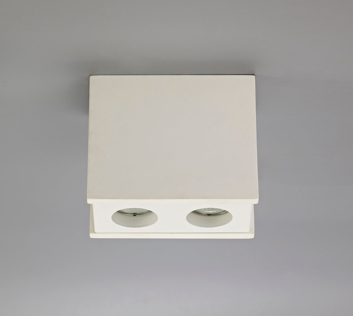 Holloway 2 Light Rectangular Ceiling GU10, White Paintable Gypsum With Matt White Cover