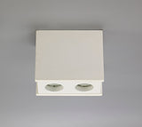 Holloway 2 Light Rectangular Ceiling GU10, White Paintable Gypsum With Matt White Cover