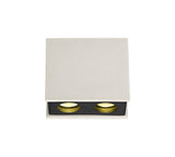 Holloway 2 Light Rectangular Ceiling GU10, White Paintable Gypsum With Matt Black Cover