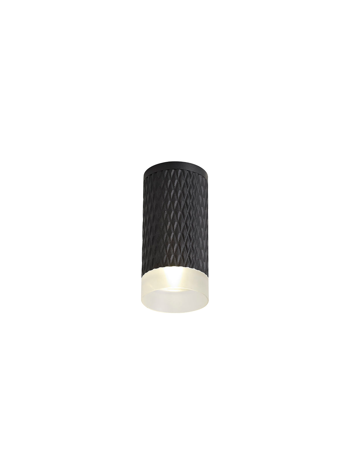 Tueart 1 Light 11cm Surface Mounted Ceiling GU10, Sand Black/Acrylic Ring