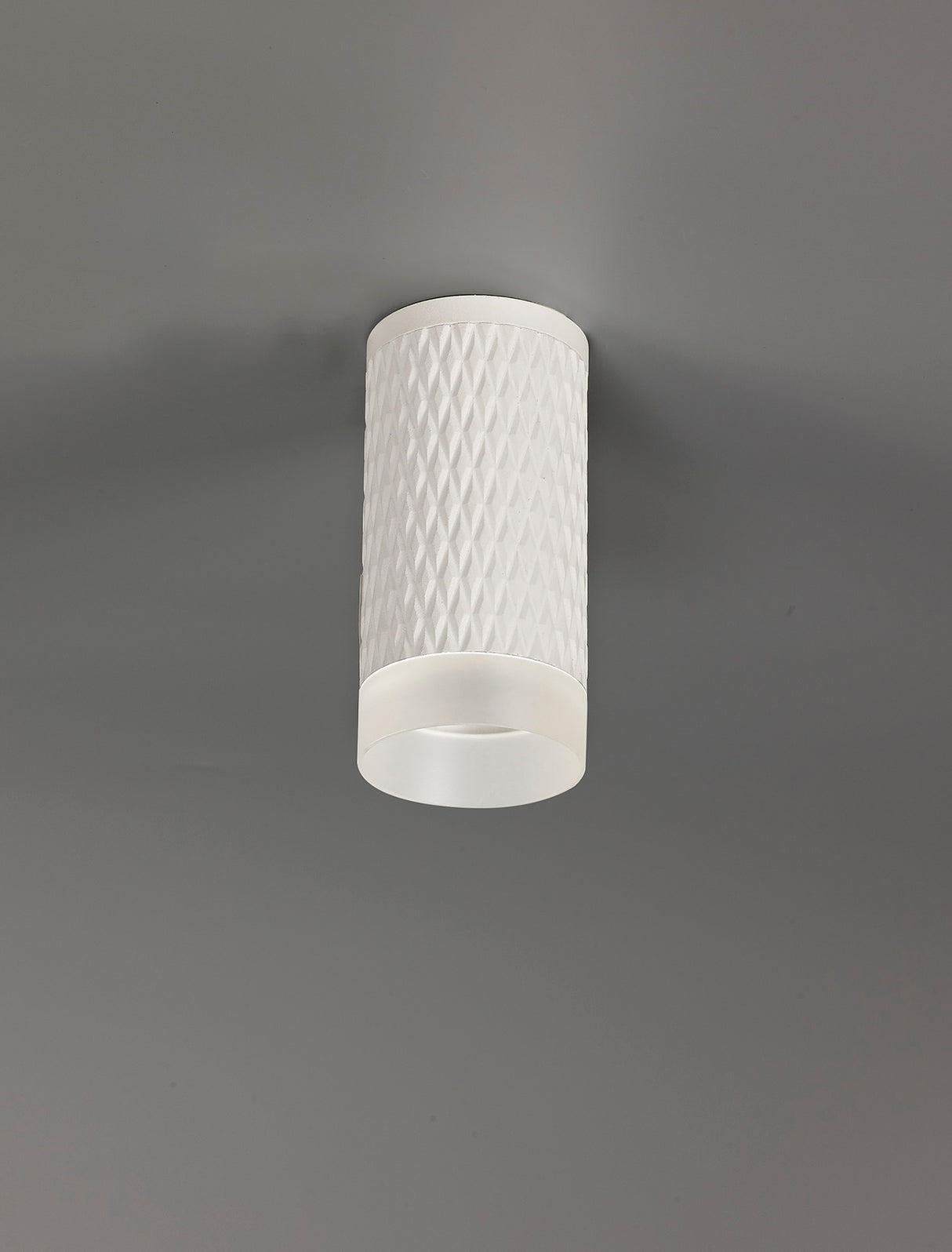 Tueart 1 Light 11cm Surface Mounted Ceiling GU10, Sand White/Acrylic Ring