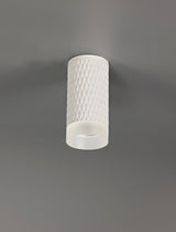 Tueart 1 Light 11cm Surface Mounted Ceiling GU10, Sand White/Acrylic Ring