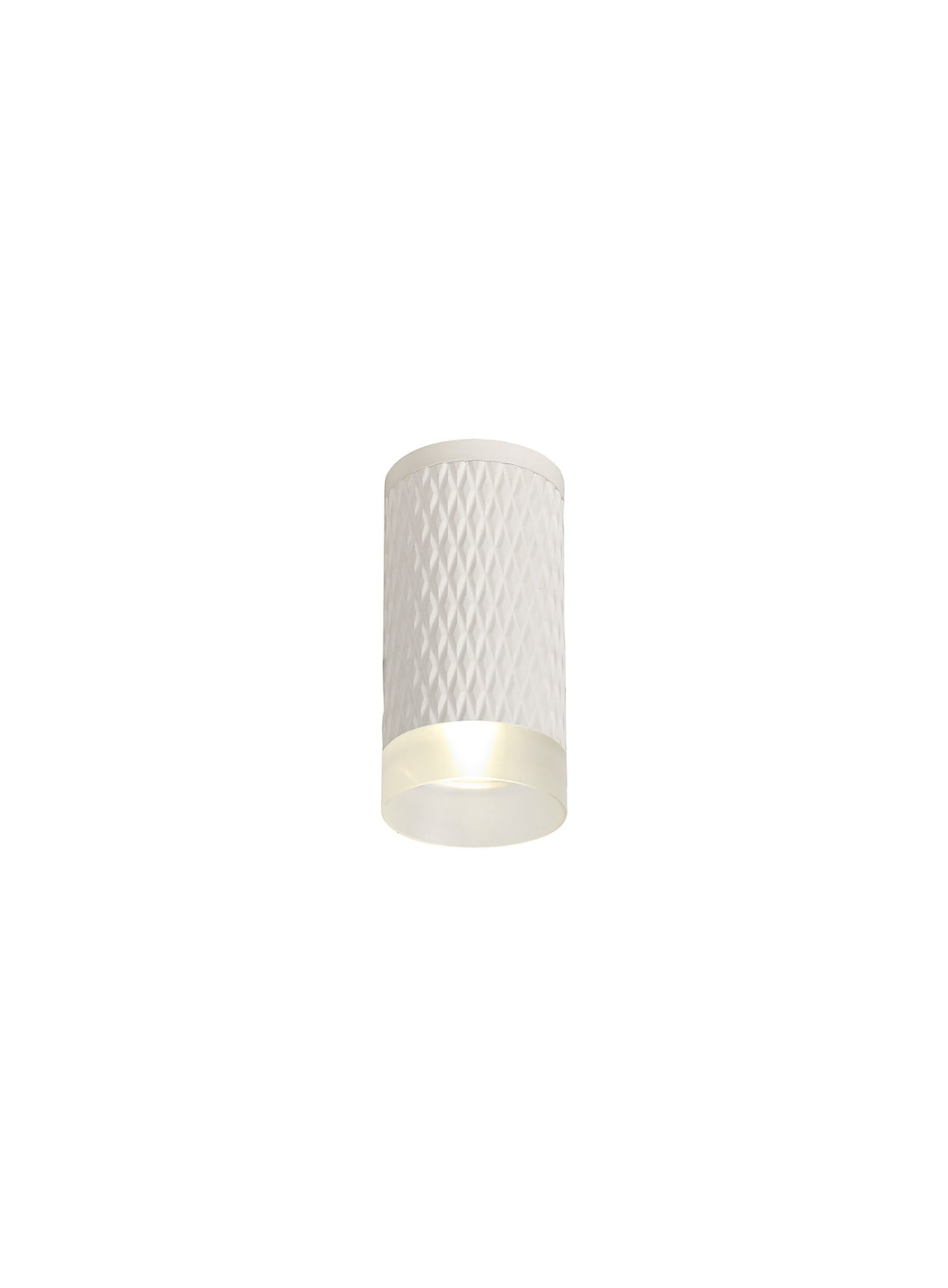 Tueart 1 Light 11cm Surface Mounted Ceiling GU10, Sand White/Acrylic Ring