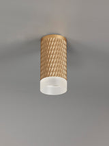 Tueart 1 Light 11cm Surface Mounted Ceiling GU10, Champagne Gold/Acrylic Ring
