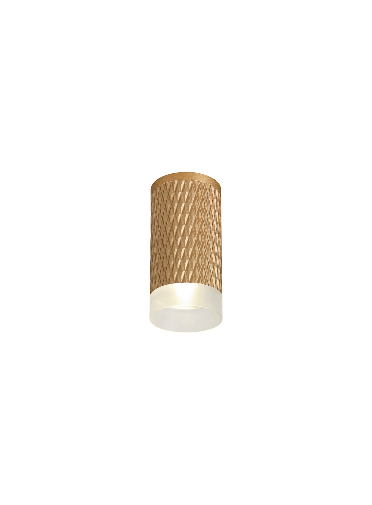 Tueart 1 Light 11cm Surface Mounted Ceiling GU10, Champagne Gold/Acrylic Ring