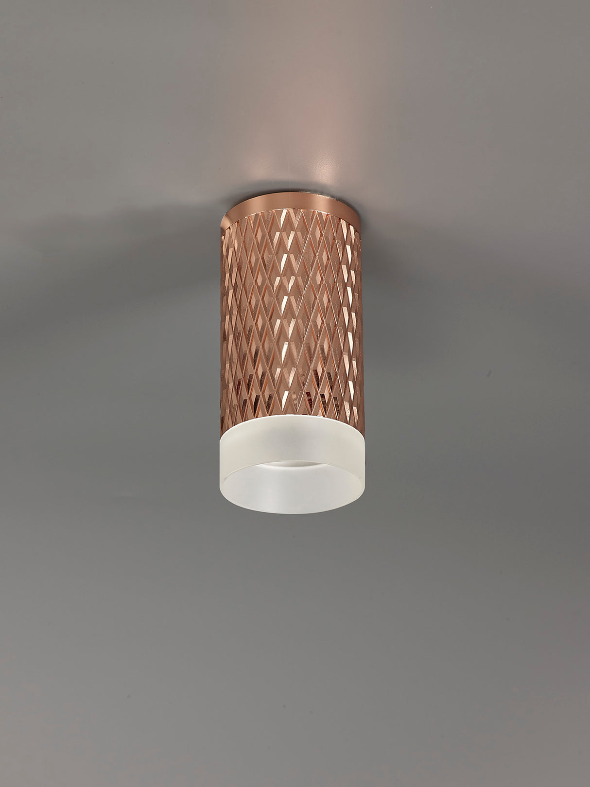 Tueart 1 Light 11cm Surface Mounted Ceiling GU10, Rose Gold/Acrylic Ring