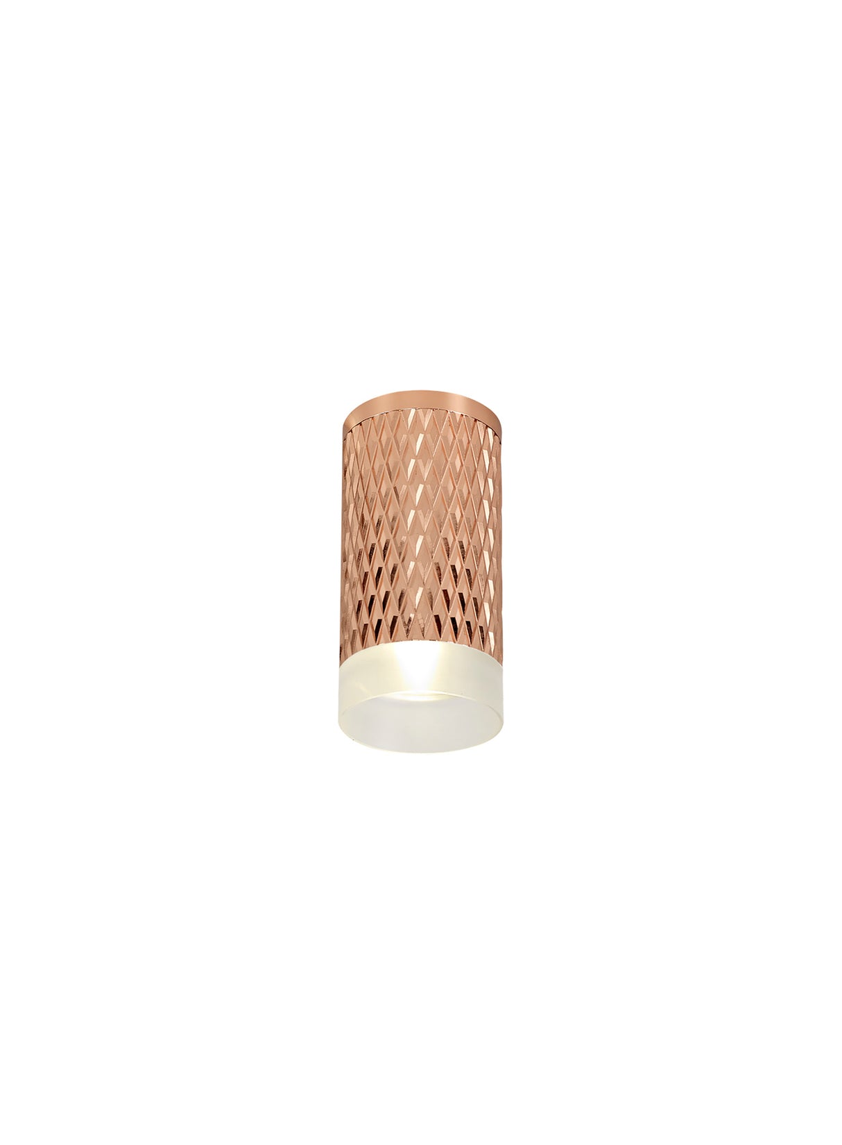 Tueart 1 Light 11cm Surface Mounted Ceiling GU10, Rose Gold/Acrylic Ring