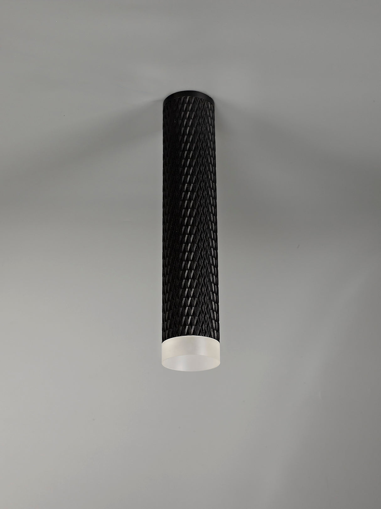 Tueart 1 Light 30cm Surface Mounted Ceiling GU10, Sand Black/Acrylic Ring