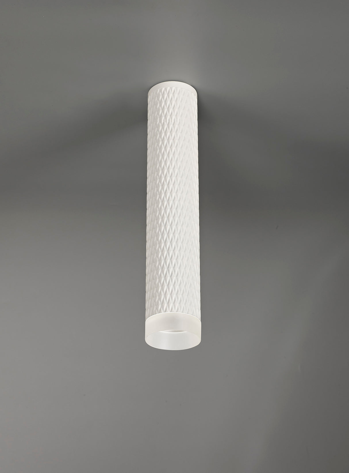 Tueart 1 Light 30cm Surface Mounted Ceiling GU10, Sand White/Acrylic Ring