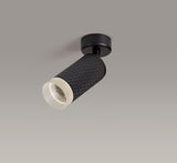 Tueart Adjustable 1 Light Surface Mounted Ceiling/Wall Spot Light  GU10, Sand Black/Acrylic Ring