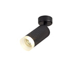 Tueart Adjustable 1 Light Surface Mounted Ceiling/Wall Spot Light  GU10, Sand Black/Acrylic Ring