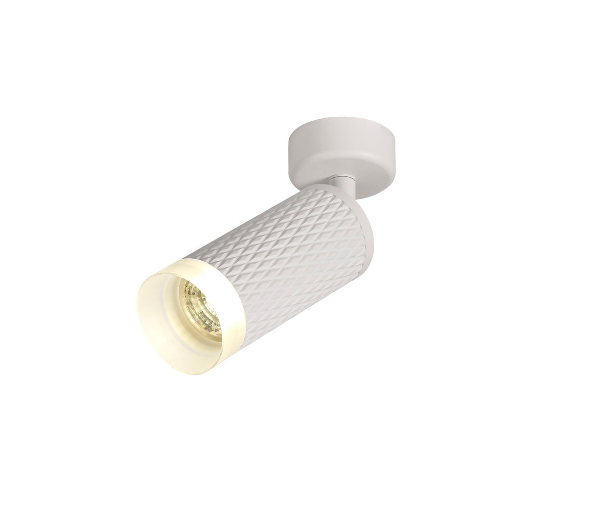 Tueart Adjustable 1 Light Surface Mounted Ceiling/Wall Spot Light  GU10, Sand White/Acrylic Ring