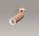 Tueart Adjustable 1 Light Surface Mounted Ceiling/Wall Spot Light  GU10, Rose Gold/Acrylic Ring