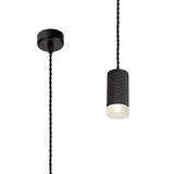 Tueart 1 Light 11cm Pendant Light GU10, Sand Black/Acrylic Ring