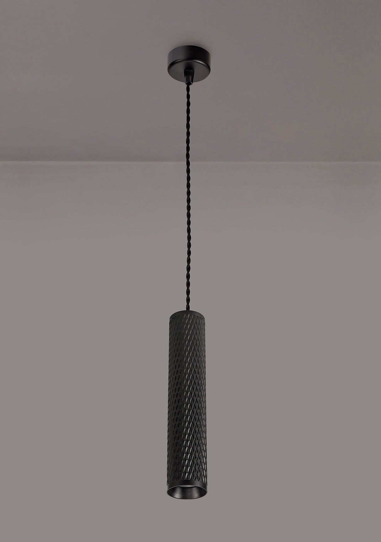 Tueart 1 Light 30cm Pendant Light GU10, Sand Black