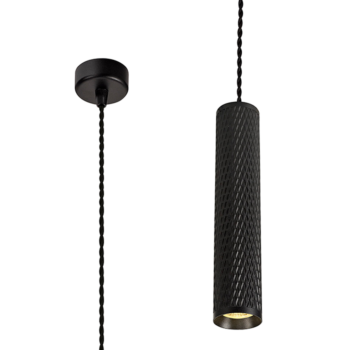Tueart 1 Light 30cm Pendant Light GU10, Sand Black