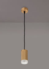 Tueart 1 Light 11cm Pendant Light GU10, Champagne Gold/Acrylic Ring