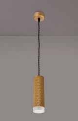 Tueart 1 Light 20cm Pendant Light GU10, Champagne Gold/Acrylic Ring