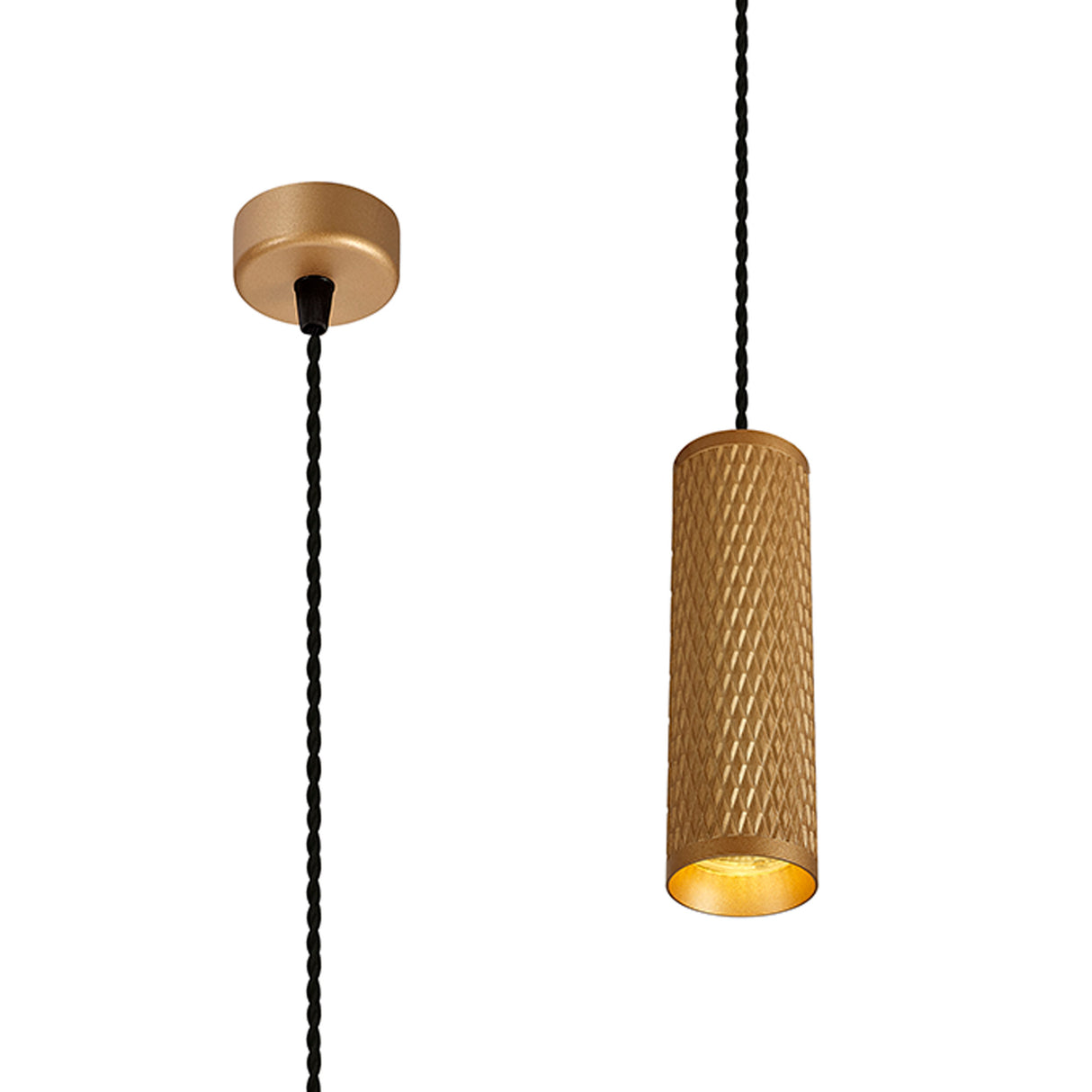 Tueart 1 Light 20cm Pendant Light GU10, Champagne Gold