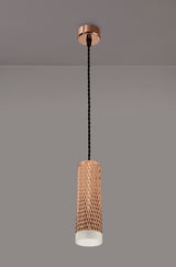 Tueart 1 Light 20cm Pendant Light GU10, Rose Gold/Acrylic Ring
