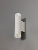 Tueart 2 Light Wall Lamp GU10, Sand White/Acrylic Rings