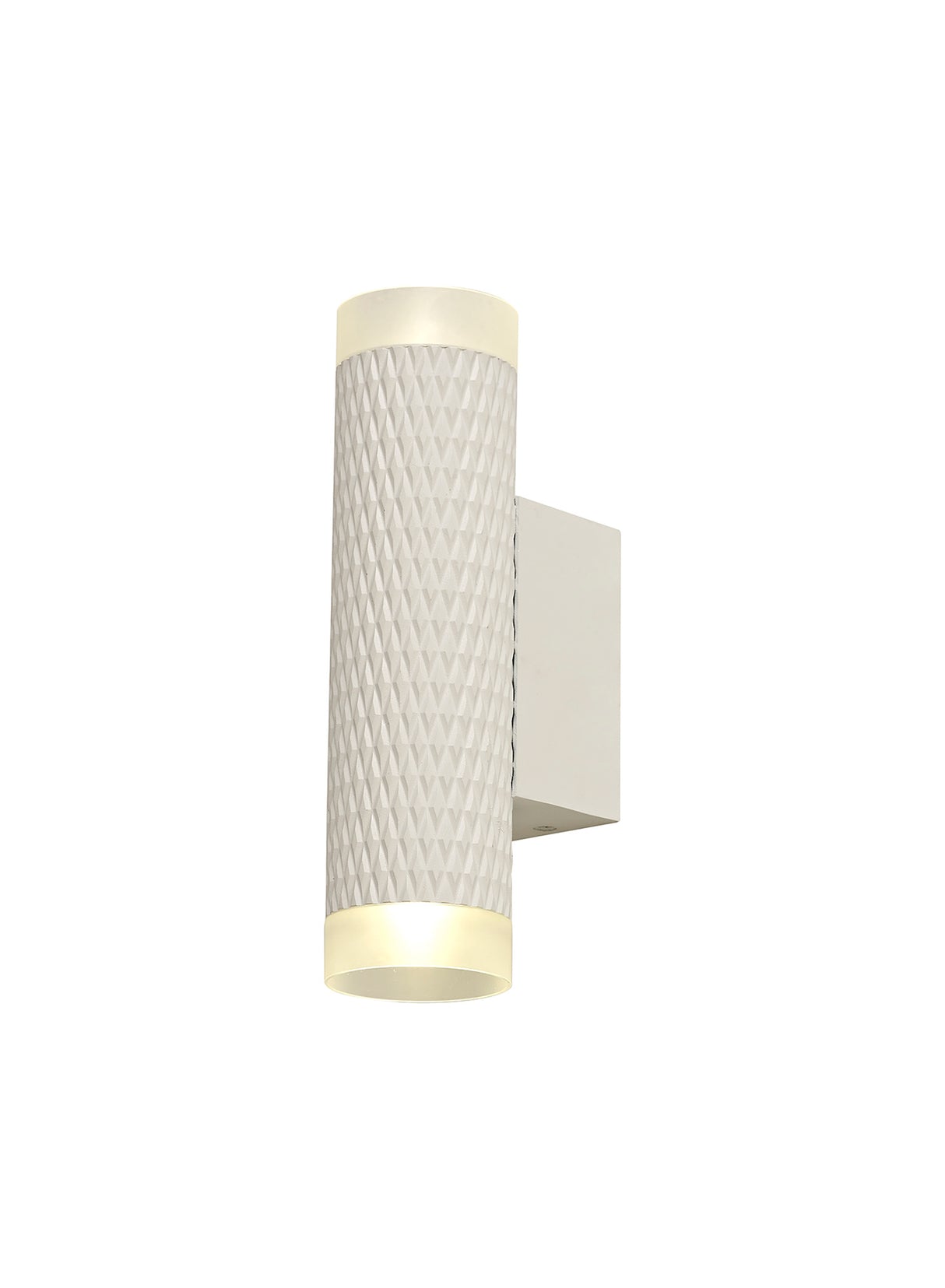 Tueart 2 Light Wall Lamp GU10, Sand White/Acrylic Rings
