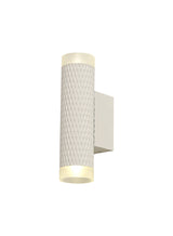 Tueart 2 Light Wall Lamp GU10, Sand White/Acrylic Rings