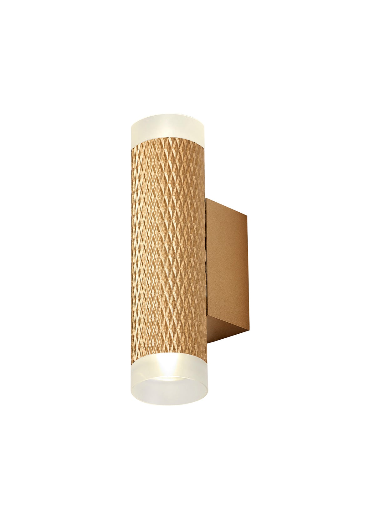 Tueart 2 Light Wall Lamp GU10, Champagne Gold/Acrylic Rings
