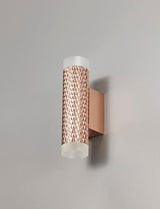 Tueart 2 Light Wall Lamp GU10, Rose Gold/Acrylic Rings