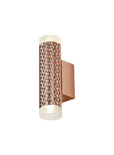 Tueart 2 Light Wall Lamp GU10, Rose Gold/Acrylic Rings