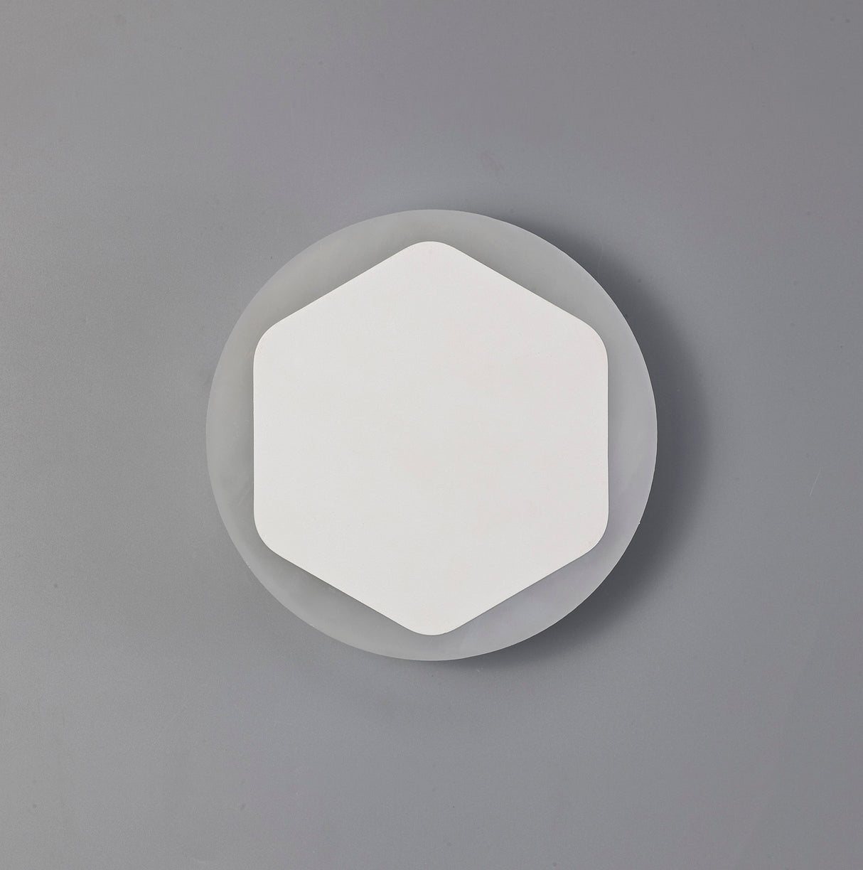 Proctor Magnetic Base Wall Lamp, 12W LED 3000K 498lm, 15/19cm Vertical Hexagonal Centre, Sand White/Round Acrylic Frosted Diffuser