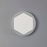 Proctor Magnetic Base Wall Lamp, 12W LED 3000K 498lm, 15/19cm Vertical Hexagonal Centre, Sand White/Round Acrylic Frosted Diffuser