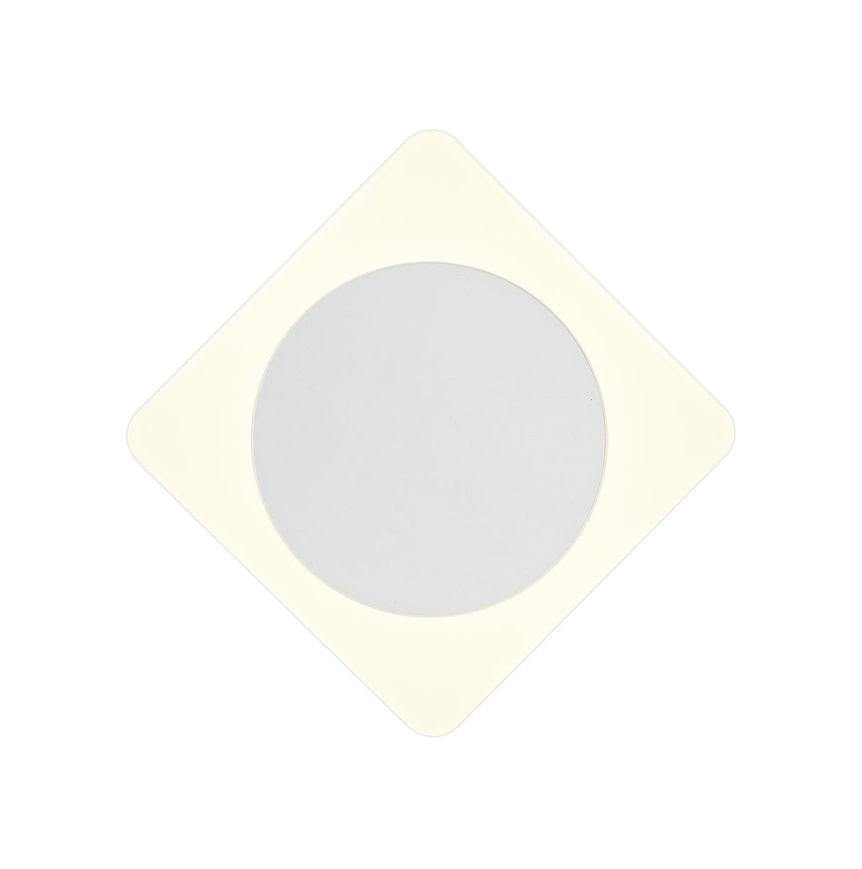 Proctor Magnetic Base Wall Lamp, 12W LED 3000K 498lm, 15cm Round 19cm Diamond Centre, Sand White/Acrylic Frosted Diffuser