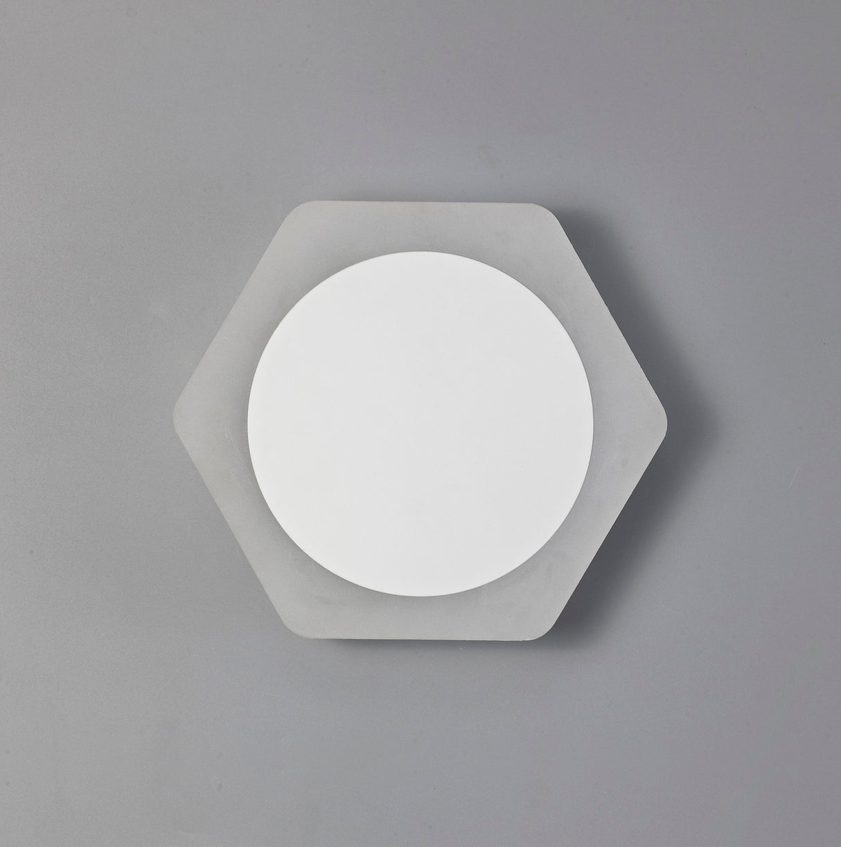 Proctor Magnetic Base Wall Lamp, 12W LED 3000K 498lm, 15cm Round 19cm Horizontal Hexagonal Centre, Sand White/Acrylic Frosted Diffuser