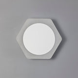 Proctor Magnetic Base Wall Lamp, 12W LED 3000K 498lm, 15cm Round 19cm Horizontal Hexagonal Centre, Sand White/Acrylic Frosted Diffuser