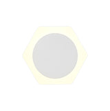 Proctor Magnetic Base Wall Lamp, 12W LED 3000K 498lm, 15cm Round 19cm Horizontal Hexagonal Centre, Sand White/Acrylic Frosted Diffuser