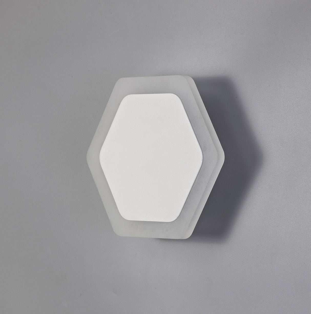Proctor Magnetic Base Wall Lamp, 12W LED 3000K 498lm, 15/19cm Horizontal Hexagonal Centre, Sand White/Acrylic Frosted Diffuser